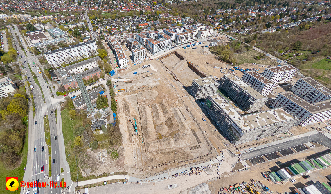 21.04.2023 - Luftbilder von der Baustelle Alexisquartier und Pandion Verde in Neuperlach